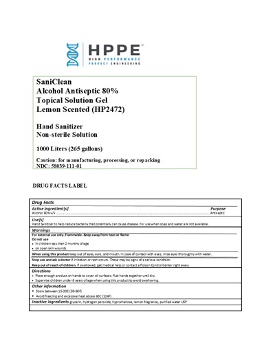 1000 L Label - 1000 L HP2472 Label